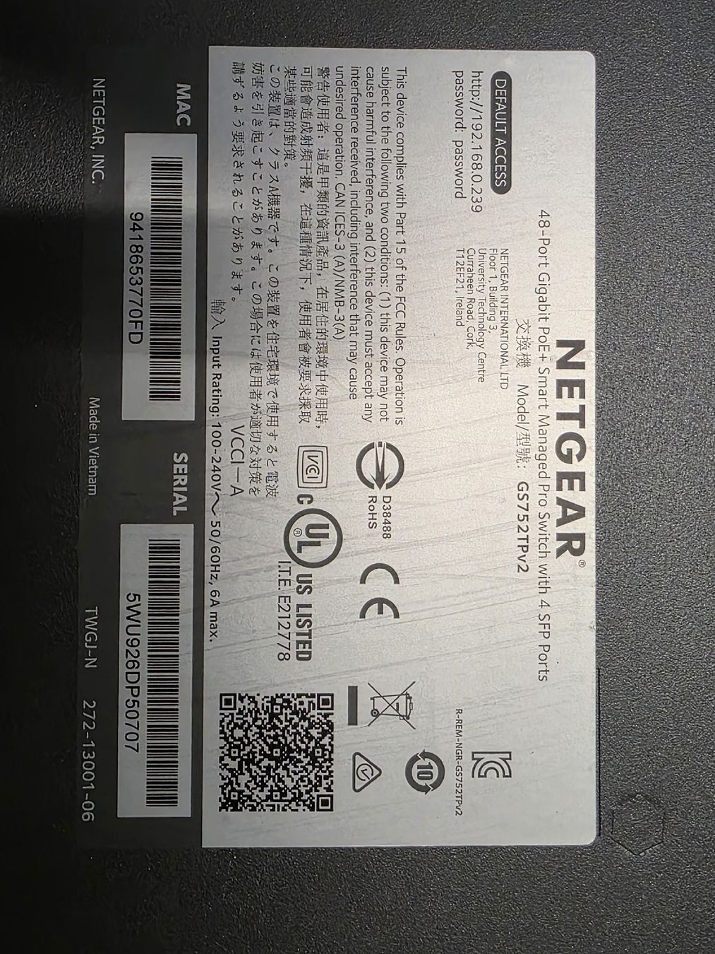 Interruttori: NETGEAR 48-Port Gigabit PoE+ Smart Managed Pro Switch – Usato da Zweisimmen venduto da jun_9mrz 2