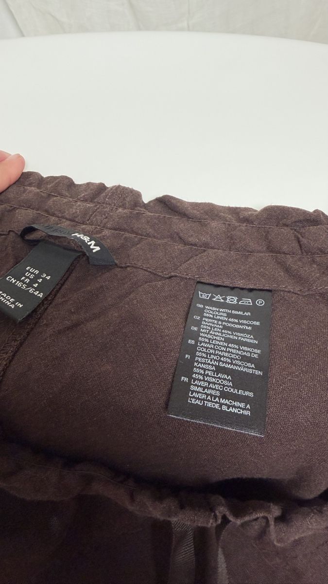 Gonne: Brown linen midi skirt with drawstring waist  – Usato da Knonau venduto da Grapesvintage 2