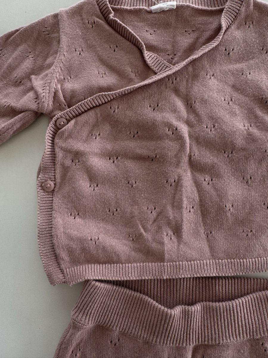 H&M Completi: Baby Strickset Wickeljacke & Strampler Rosa – Usato da Arbon venduto da leu_g29t 1