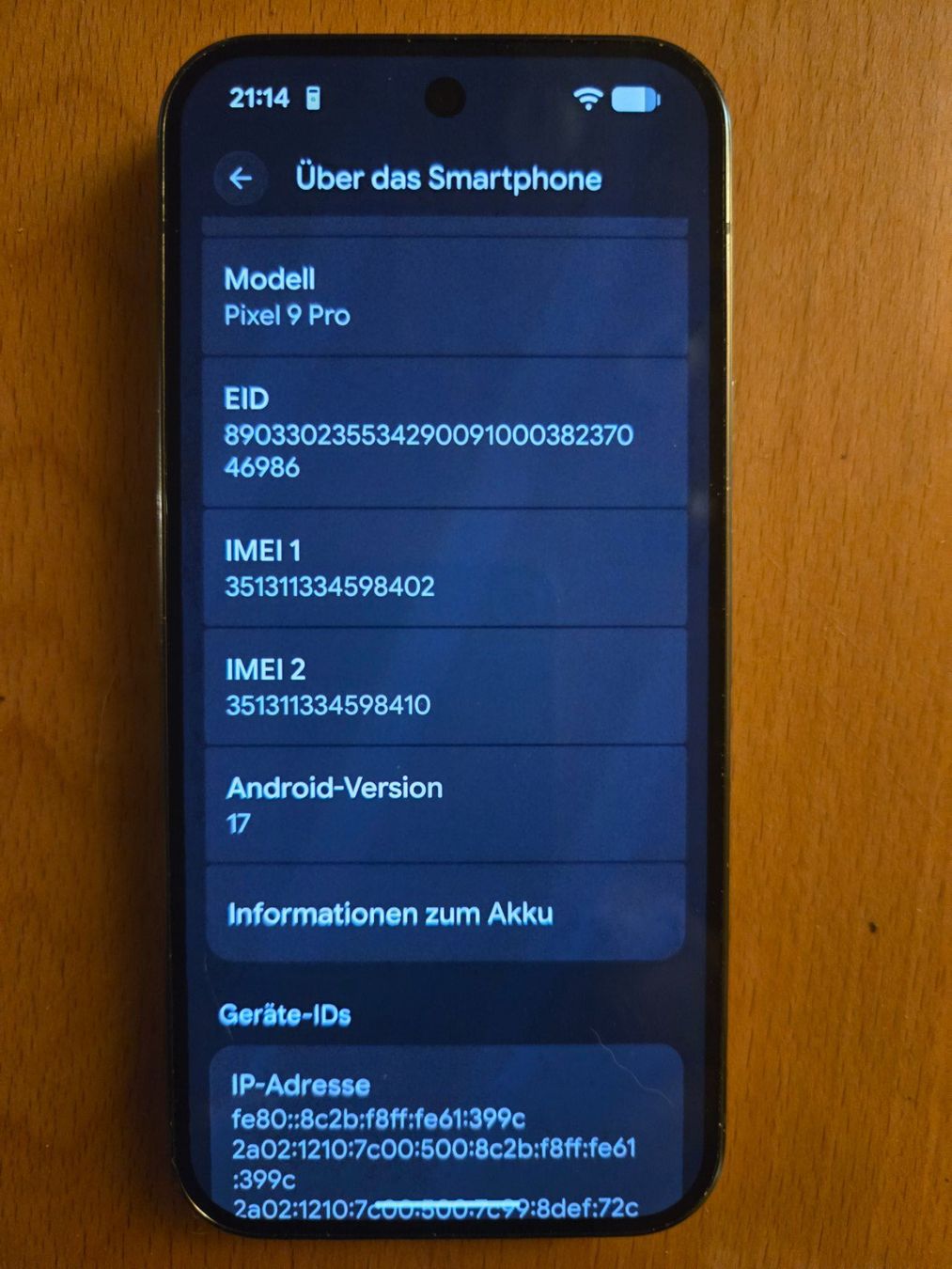 Google Telefoni cellulari / Smartphones: Pixel 9 Pro 128 GB – Usato da Mörel venduto da BreitenMLS 6