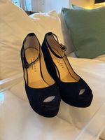 Black Suede Wedge Heels TWIN-SET Size 38 used condition