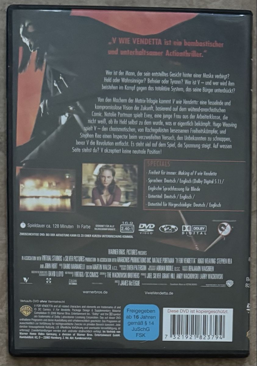 Alle DVDs: V WIE VENDETTA  – Neu (gemäss Beschreibung) aus Dietikon von AndreaSch01 1