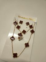 Schmuckset Kleeblatt Edelstahl Damen neu