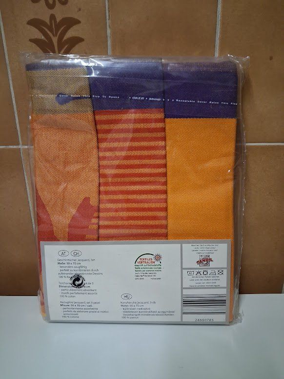 Tutte le decorazioni: Torchons Jacquard, lot de 3 "rouille" – Nuovo e nell'imballaggio originale da Genève venduto da Bell-47 1