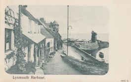 old UK Postcard LYNMOUTH HARBOUR peacock series unposted