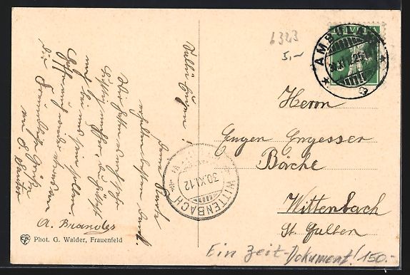 Cartes postales: Frauenfeld, Hotel Bahnhof mit Strassenba – D'occasion à Berlin par bartko-reher 1