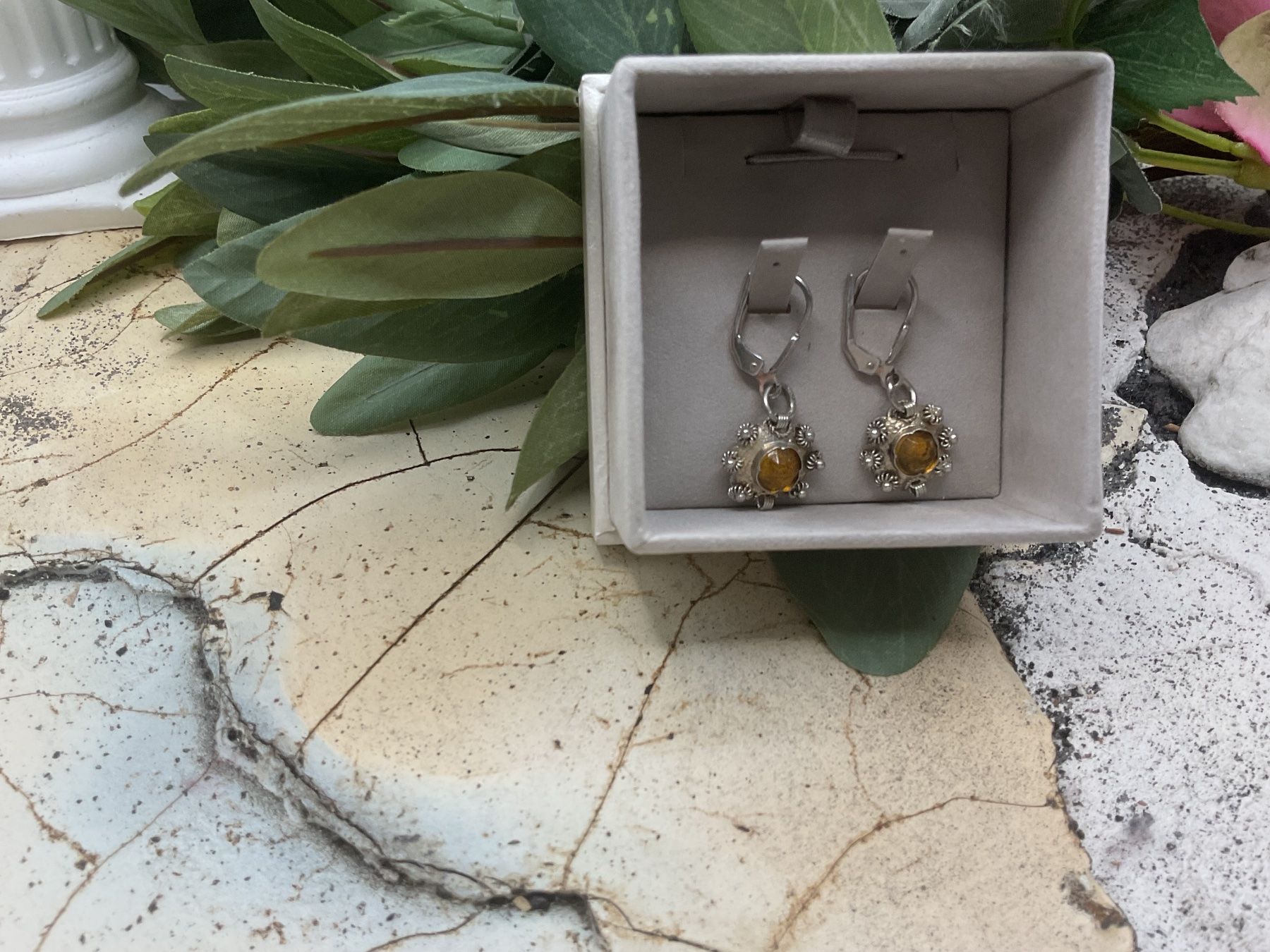 Ohrringe & -stecker: Ohrhänger Art Deco Sterlingsilber mit Citrin – Gebraucht aus luzern von Alpendorf1 4