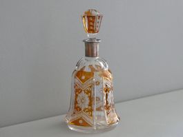 ANTIKE GESCHLIFFENE GLASFLASCHE MIT GLASSTÖPSEL