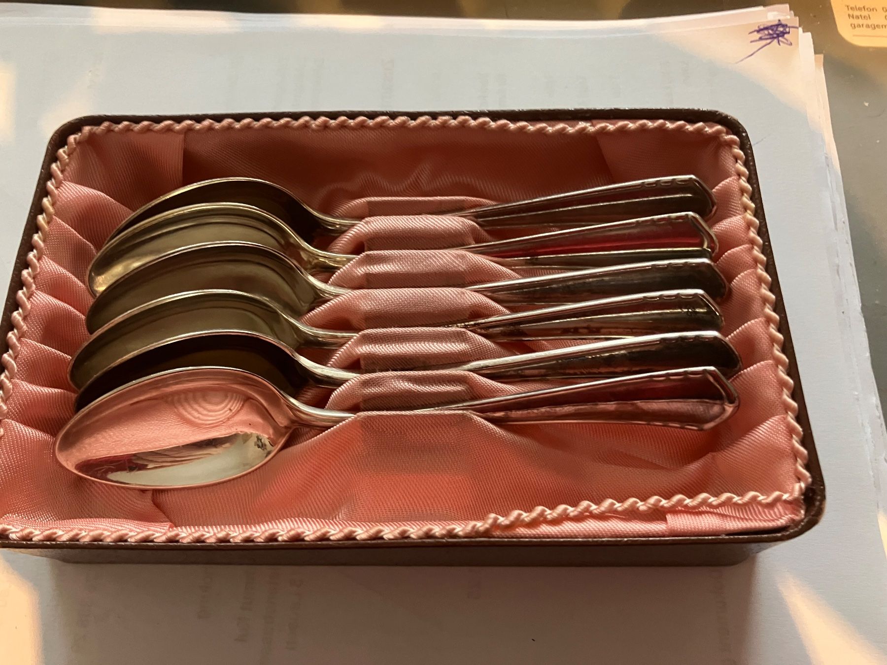 Cucchiai: Bruckmann, 6 Kaffeelöffel, Silber, mit Originalverpackung – Usato da Dintikon venduto da 51rh