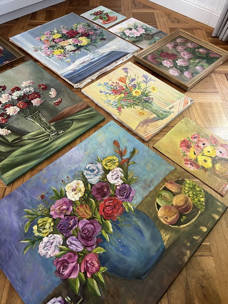 Dipinti: Ölbilder Blume Blumenstraus  – Usato da Sirnach venduto da dasrosahaus 6