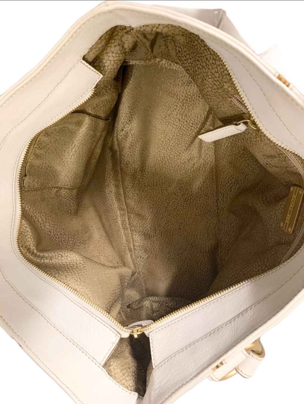 Borbonese Taschen für Damen: Luxury patented Shopper Borbonese white leather – Gebraucht aus Chur von bal_xs69 6