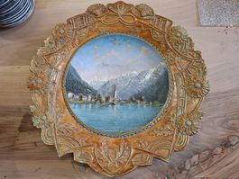 Wandteller mit Bergsee Motiv, Vintage, Sammlerstück! (52)