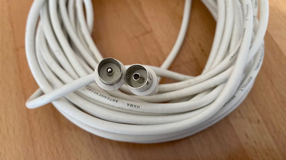 Antennenkabel Koax TV Radio Receiver Schwarz Koaxial Doppelt Geschirmt
