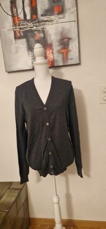 Globus Strickjacke, reine Merinowolle, Anthrazit, Gr. L
