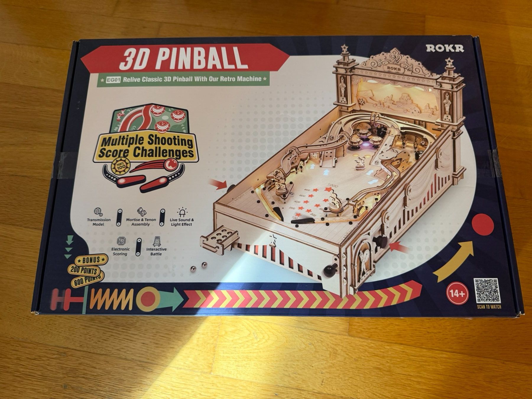 Flipper: Rokr Pinball // Flipper // 3D Holzbausatz zusammengebaut – Usato da Binz venduto da Tempelritter