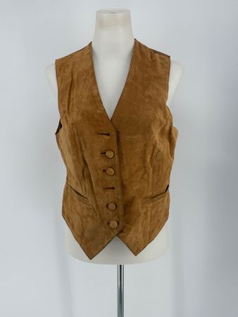 Vintage Leder/ Wildleder Weste/ Gilet Gr. M