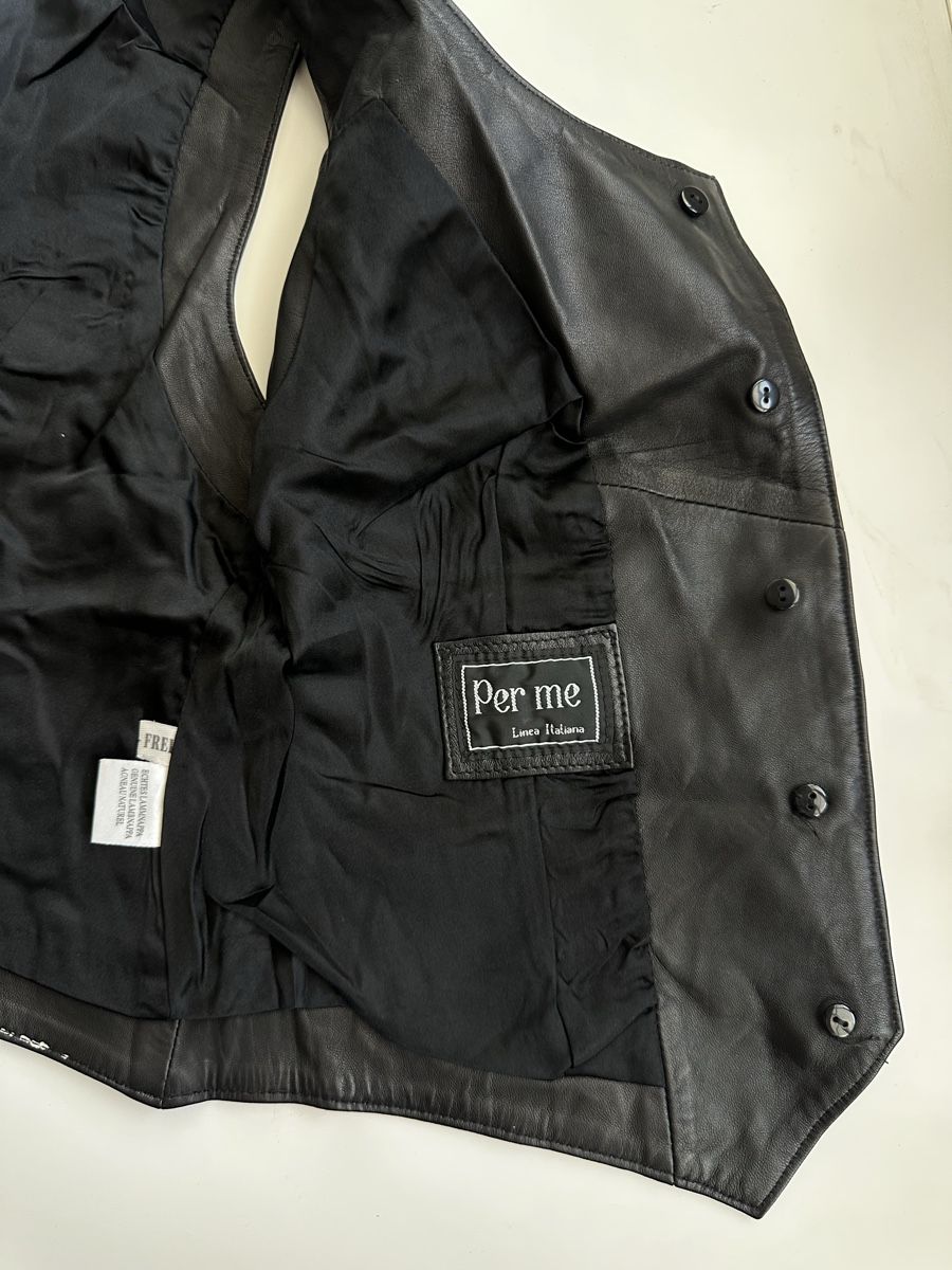 Gilet & Giacche senza maniche: Leather Vest - Black Button Up Style – Usato da Vevey venduto da ledidream 3