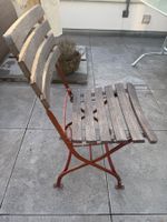 6 Handgefertigte Terrassen-Klappstühle Massivholz/Eisen