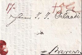 1849, Thusis, austax. Faltbrief via Chur nach Murten.