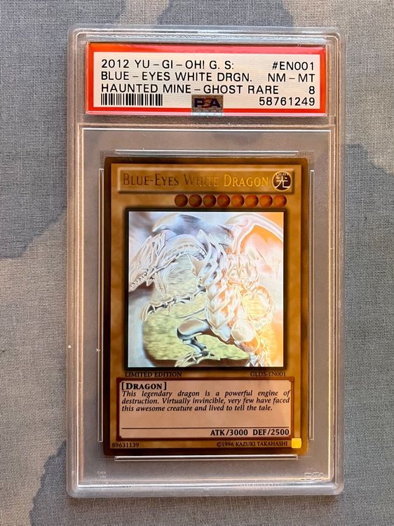 BlueEyes White Dragon GLD5EN001 Ghost Rare PSA 8 ab 1. Kaufen