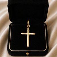 Anhänger 375er Gelbgold Kreuz mit kette s925