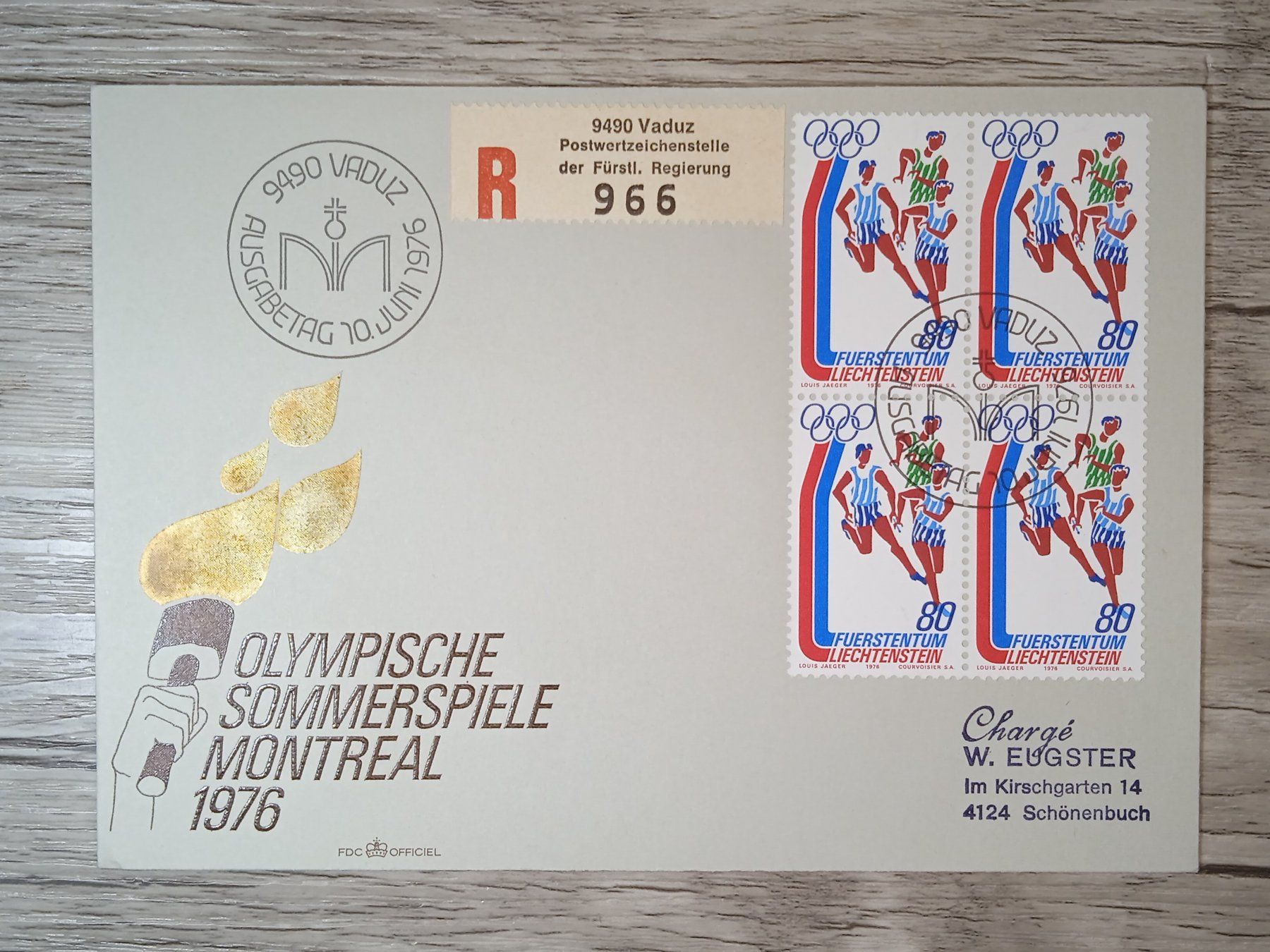 Alle Briefmarken: TR50 Enveloppe + Timbre Lichtenstein 1976 – Gebraucht aus Cousset von Patrick_Collections
