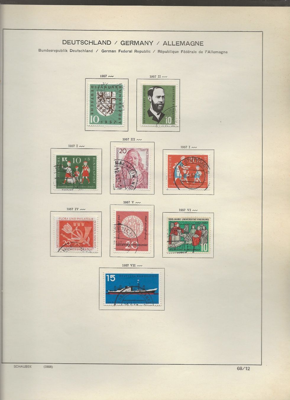 Tutti i francobolli: Marken Deutschland BRD 1955 bis 1958 – Usato da Au ZH venduto da xelagreb01 5
