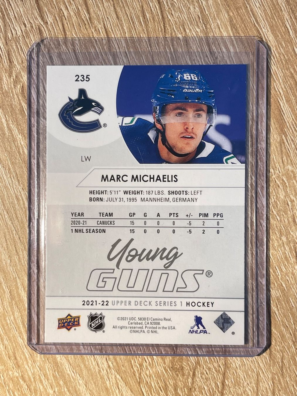 NHL Carte collezionabili: Upper Deck Young Guns Marc Michaelis Vancouver Canucks – Usato da Thun venduto da Suomitiger 1