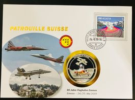 Patrouille Suisse  Numisbrief versilberte Medaille 2019