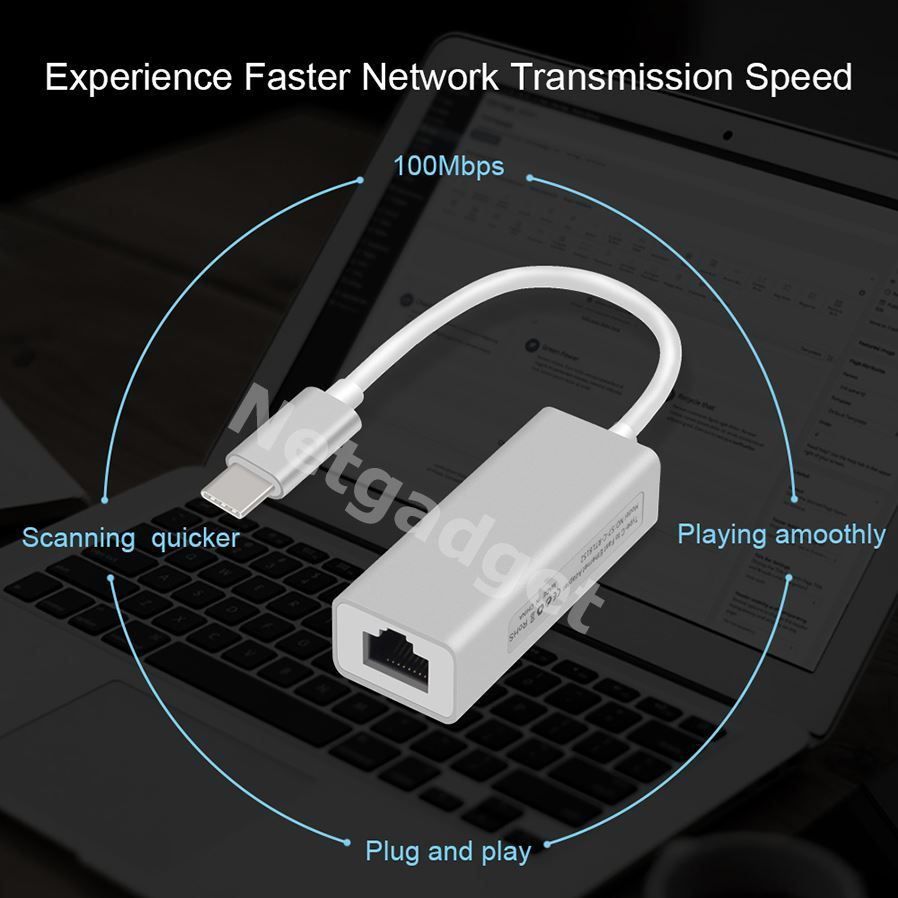Unità & Adattatore: USB3.1 Typ-C zu RJ45 Ethernet LAN 100Mb – Nuovo e nell'imballaggio originale da Yverdon-les-Bains venduto da Netgadget 4