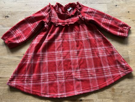 Kleid So Cute Gr. 92 Rot kariert warm