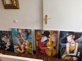 Druck auf Leinwand geklebt 4 Bilder