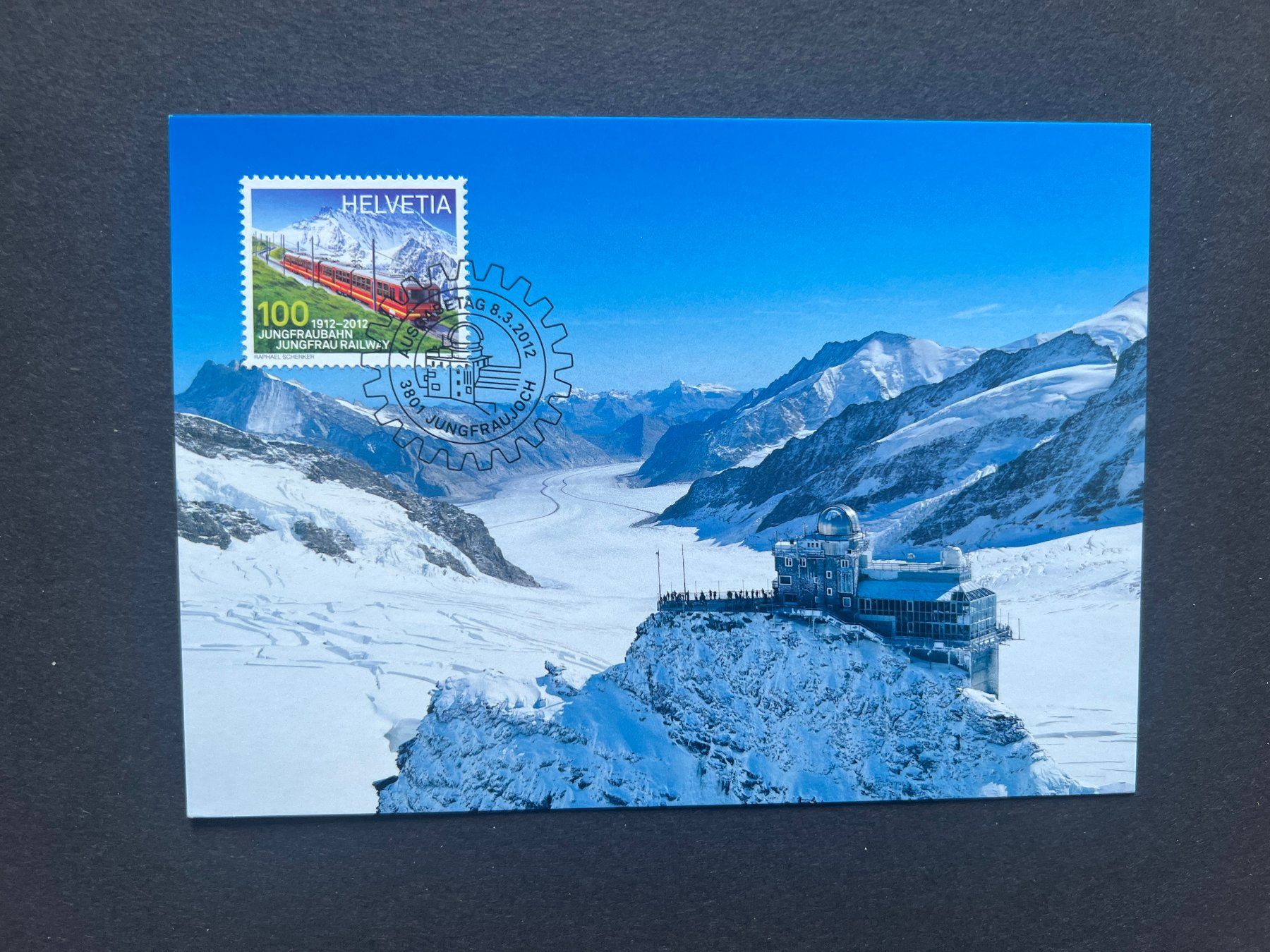 Tutti i francobolli: Maximumkarte Jungfraubahn FDC 2012  (M74) – Usato da Hinwil venduto da Sidi4