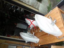 Lavabos Laufen Typ 1218.1LB mit Mischer, 2 Stk, Breite 54cm