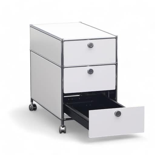 Banconi: Moderner Rollcontainer weiss/chrom mit 3 Schubladen – Usato da Gossau ZH venduto da Raluca7 2