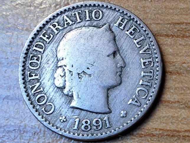 Tutti le monete: 5 Rappen 1891 – Usato da Münchenstein venduto da purbach1 2