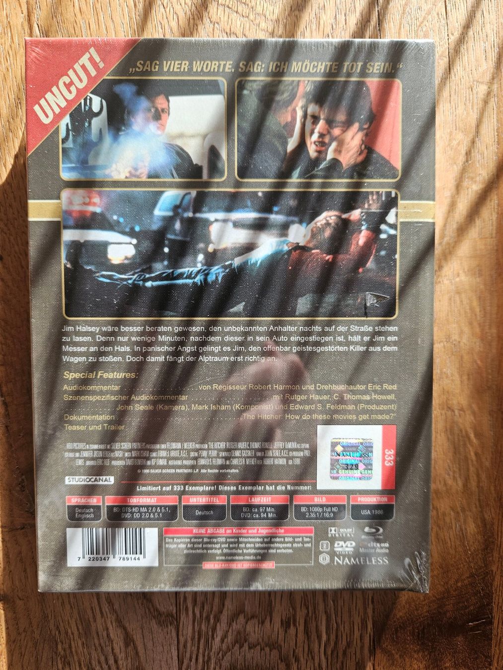 Tutti i DVDs: Hitcher der Highwaykiller - Namless media uncut – Nuovo e nell'imballaggio originale da St.Gallen venduto da Capsule_Corporation 2
