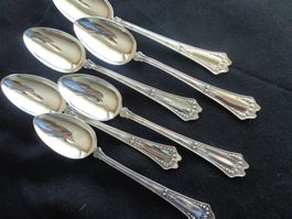 * 6 X CUILLERES A THE JEZLER ROSE ARGENT 800 COMME NEUF