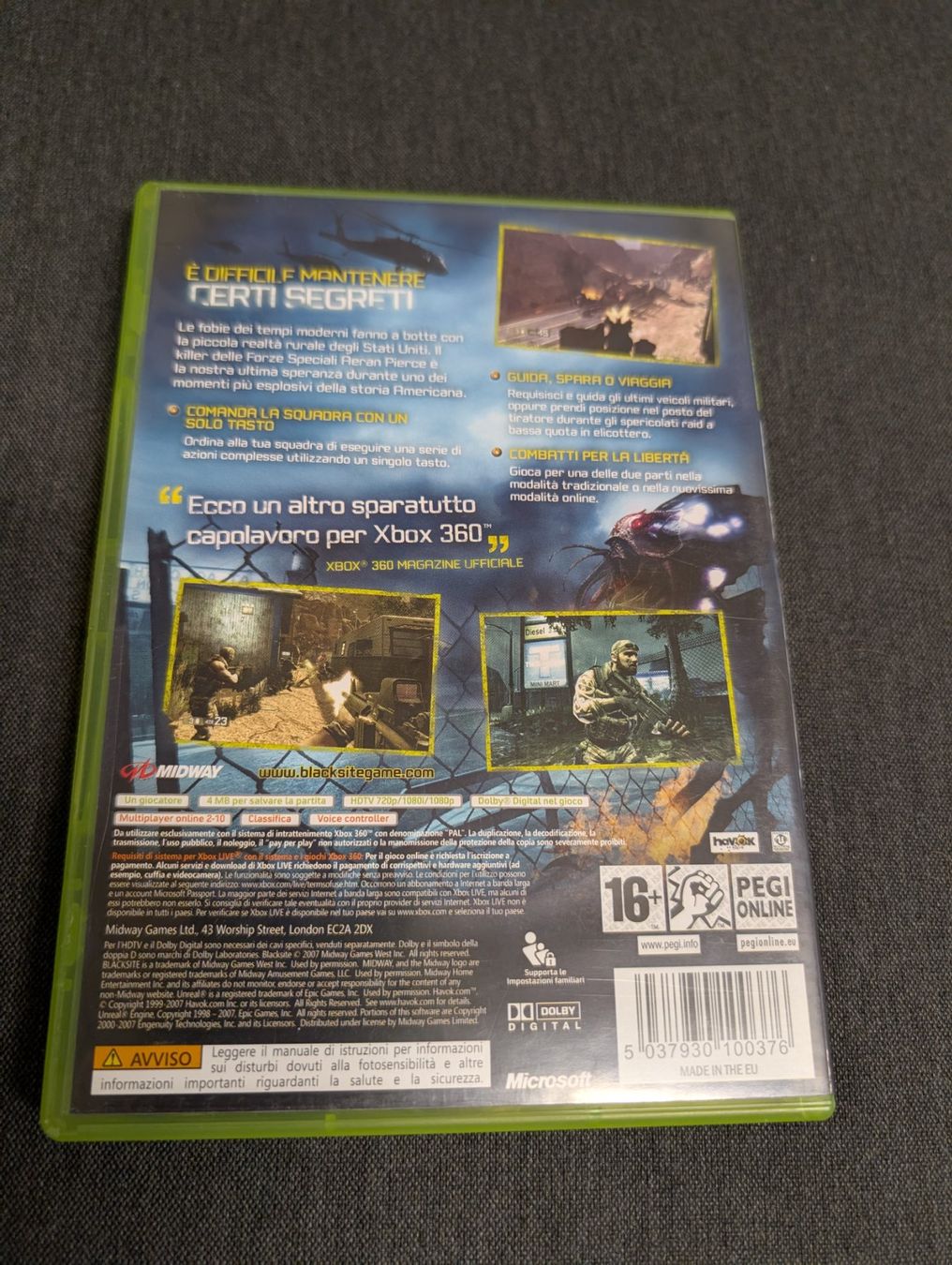 Giochi: Blacksite Microsoft Xbox 360 – Usato da Giubiasco venduto da Ticinerd 1