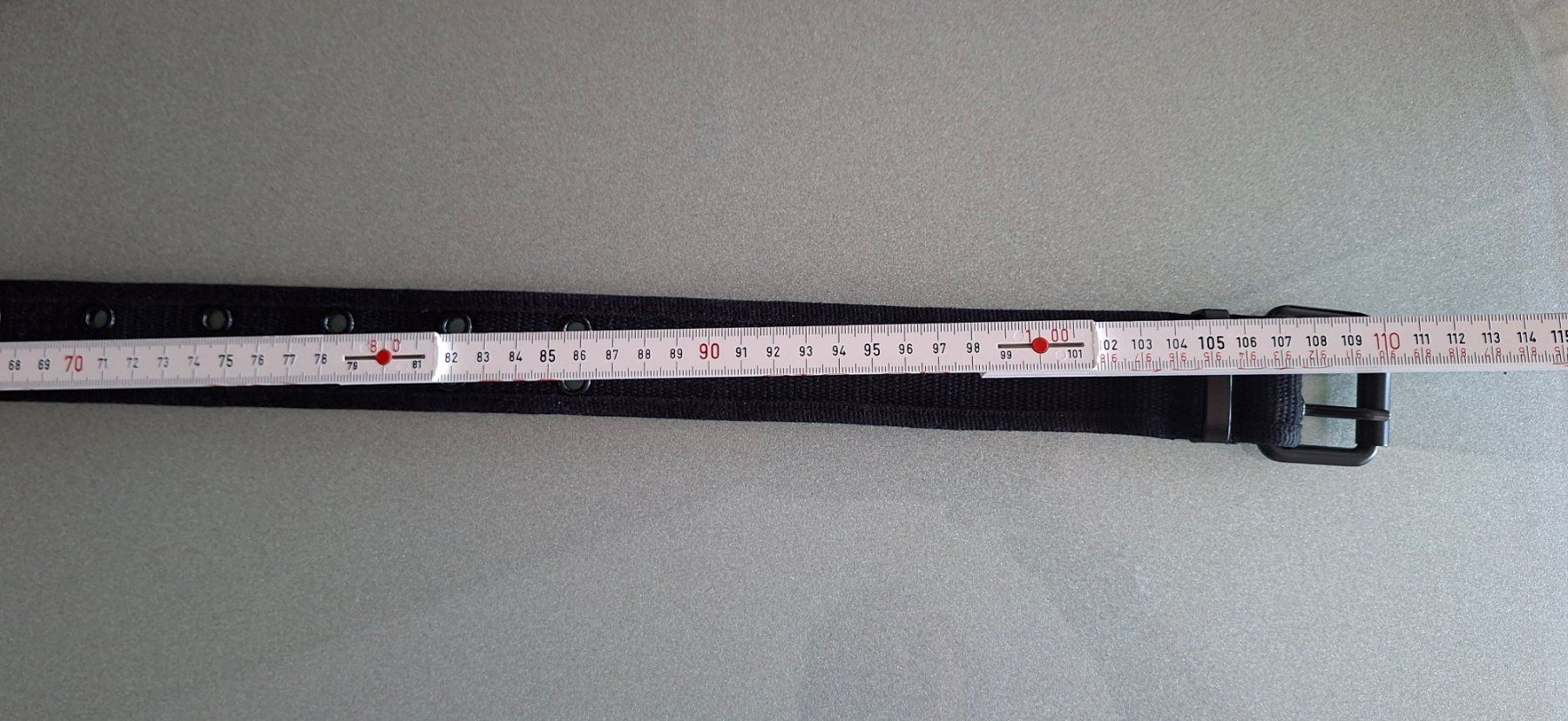 Gürtel: 2 Loch Stoff Gürtel Schwarz 110 cm – Neu und originalverpackt aus Bern von Stalino
