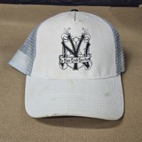snapback New York Yankees MLB blanc gris état usagé