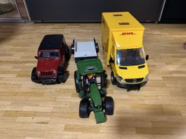 Bruder Spielzeug Konvolut Jeep Traktor DHL Lieferwagen