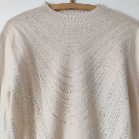 Kuschelwarmer Glamour 100% Wolle Pulli Pullover Gr.XL NEU