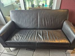 Hochwertiges Ledersofa von Gamma (schwarz, guter Zustand)