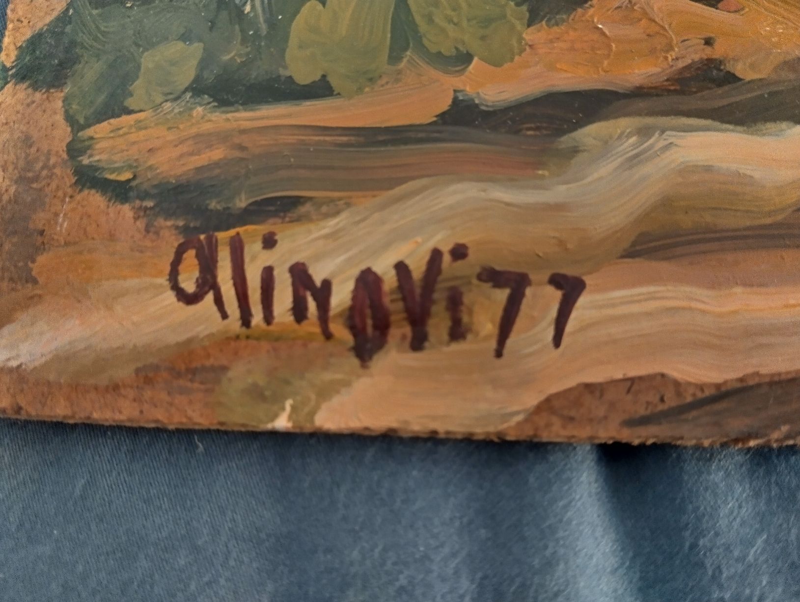 Dipinti: Gemälde Alinovi 1977 Landschaft, guter Zustand  – Usato da Niederwangen b. Bern venduto da SimuzDarkuz 1