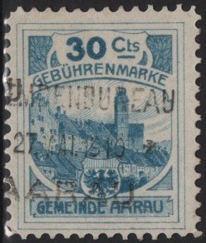 Tutti i francobolli: 30 Cts. Fiskalmarke der Gemeinde AARAU – Usato da Eglisau venduto da Chperfins