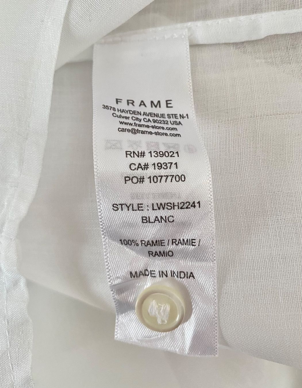 Camicette: FRAME Bluse aus Ramie Grösse L – Usato da Oberwil BL venduto da Leni-Mischi 4