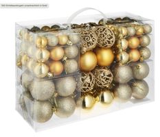 Weihnachtskugeln 100stk unzerbrechlich in Gold nur 19.-