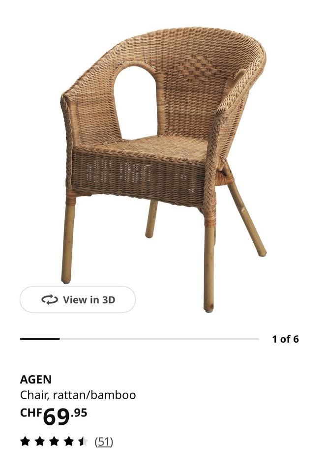 Ikea Sedie: Rattan Stuhl – Usato da Regensdorf venduto da bea_dzr8 3