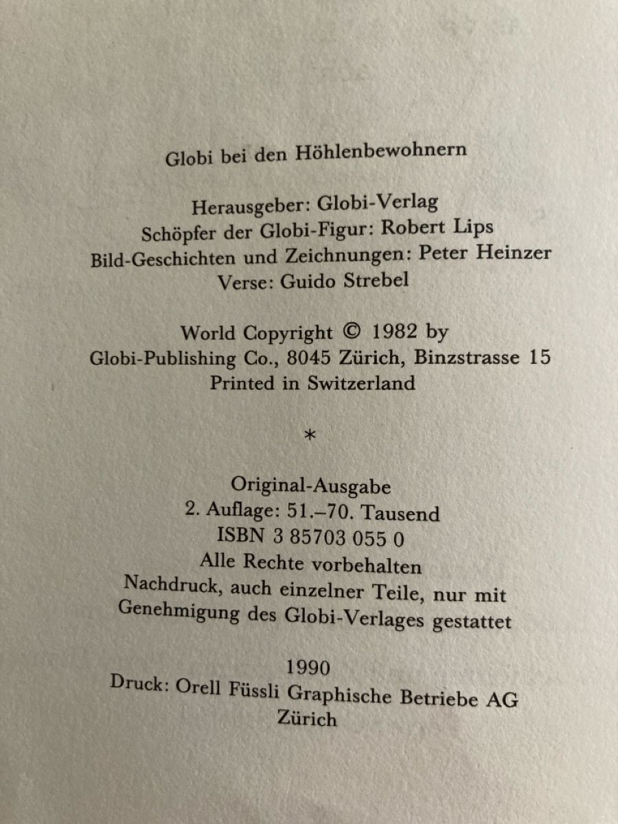 Libri: Globi bei den Höhlenbewohnern - ein Klassiker! – Usato da Schüpfheim venduto da Seerose80 1